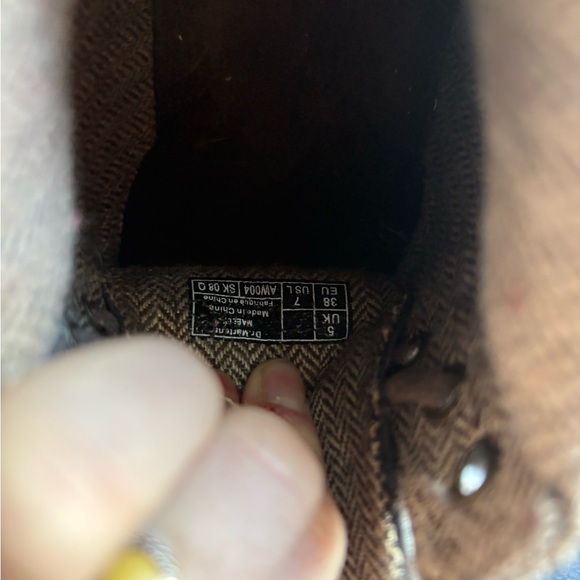 Dr Martens Maelly Brown Leather Ankle Boots Womens Size 7 Padded Collar Doc - Picture 8 of 10